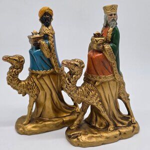 Vintage Wise Men on Camel Christmas Figurine Candle Holder Handmade MCM
